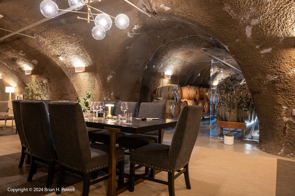 Tasting cave at Archery Summit Winery